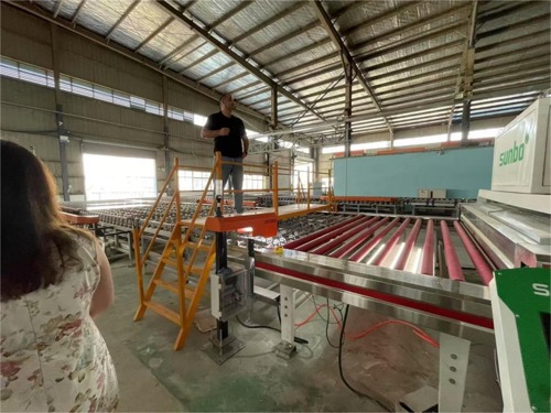 elevator glass sorting machine Glass buffer Elevator Glass sorting system Glass sorting system space save Glass buffer small size Tempering furnance loading rate Tempering oven loading rate